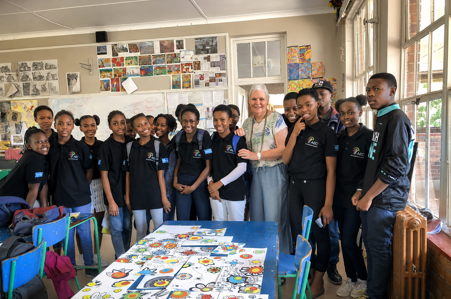 AEC learners with education programme staff